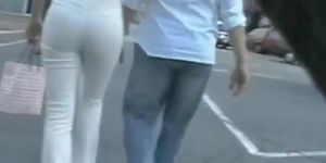 Street candid hot red head in tight pants and n ass out of this world