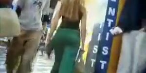 Tight green pants hot ass