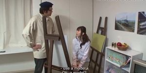 Fucking her model who shows her how to draw
