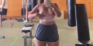 Gym titty flash.