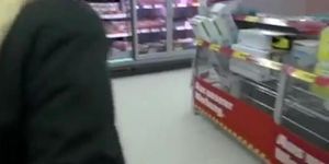 Exhibitionist Couple Makes Sex in a Public Supermarket