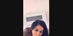 real inked  slut gets creampie from quickie pov sex with big cock whore italian interracial orgasm