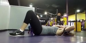 Flexible girl does her stretching