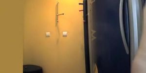 Small bush pussy woman spied in tanning room