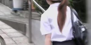 Skinny Asian Schoolgirl In A Nice Uniform Street Sharked.