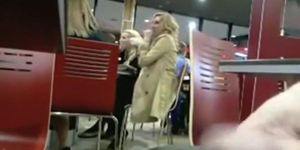 masturbating to girls in restaurant