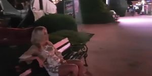 Masturbation in front of tourists in public street , pee on the street,