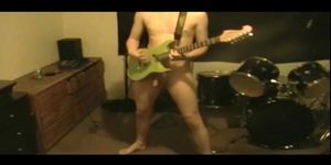 Nude Gay plays Guitar at his home alone