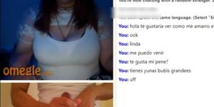 Omegle. Dick Slapping And Cum For Chubby Sexy Girl