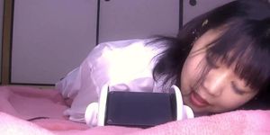 japanese cute girl earlicking