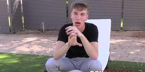 BOY PASSION - Interviewed twink takes a shower and jacks off until he cums