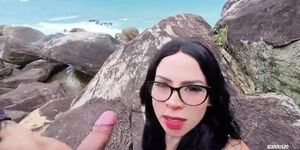 Naughty Kitten Sucks Stranger'S Dick For Cum On Beach - Deep Throat Pov (Sexdoll 520)