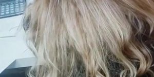 cumming on a picture of my coworkers beautiful hair