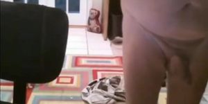 Fat Daddy Strips and Strokes on Webcam (Old Man)