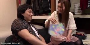 Jav adult star visits and plays with a fan