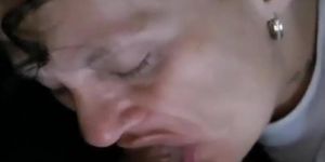 Slow Gumjob Blowjob with Mature Milf and Cum in Mouth Closeup