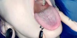 Emo Babe Mouth Fetish and Long Tongue