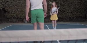 Tennis instructor eating ass on the court porn