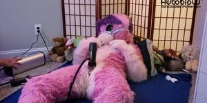 Pink Furry Vicky Tart goes WILD on VacuGlide