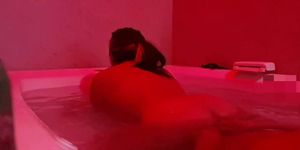 Interracial Couple's First Jacuzzi Sex with a Big-Ass Teen Babysitter