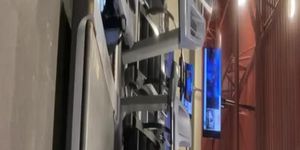 Gym candid big booty Latina