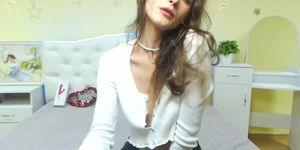 Beautiful amateur Swiss woman AlesyaDron poses on webcam