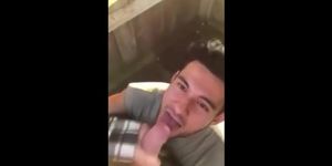 Cute Latin Hunk Sucks Big Cock and Eats Cum