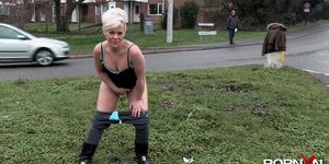 PORNXN - Chesty blonde milf pissing in public