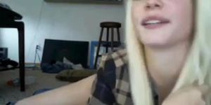 Slender Blonde Teen Teasing