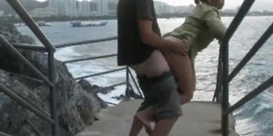 Outdoor Sex by the Water with a Hot Blonde