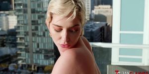 Stunning Girl Skye Blue Enjoys Balcony Sex After Titjob (Skyy Black)