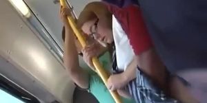 Asian guy and college white girl on bus (Natasha Nice)