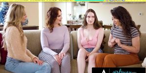 GIRLSWAY - Caring PAWG MILF Siri Dahl Surprises Stepdaughter Hazel Moore With Her Former Babysitters - Aiden Ashley (Ashley Moore, Ashley Teen, Victoria Voxxx, Victoria Ashley)