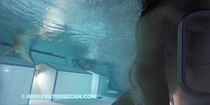 Teen Couple Masturbates With The Jet Stream And She Gets Fingered In The Sauna Pool