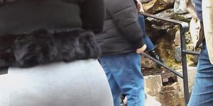 grey pants big bubble ass