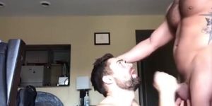 Muscle Hunks' Feeding Time: Blow and Hand Job