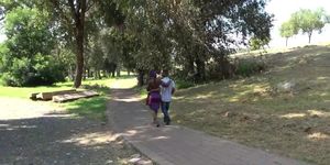 AFRICAN COUPLE BUSTED OUTDOORS IN PUBLIC PARK!!!