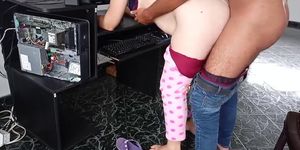 I Fuck My Neighbor on Her Computer; Her Boyfriend's a Cuckold, Almost Caught Us