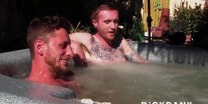 DICKBANK - Tattooed Gay Corey Gunz And Dom Ty Jerks Off Outdoors