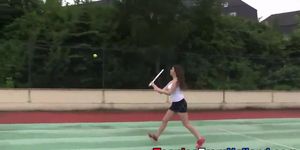 Tiny tennis teen fingered