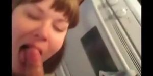 Chubby girl pleases her man with another blowjob