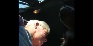 Blowjob in the Car with a Young Stud and an Older Gentleman