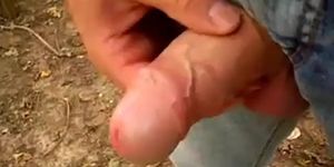 Outdoor Masturbation: Uncut Cock Wanking and Cumming