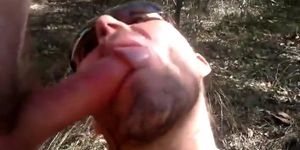 Big-Cock Blowjob in the Woods with a Buddy