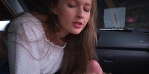 FAKEHUB - Petite driving student got POV banged after deepthroat