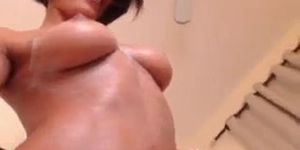 Brunette tease boobs with lotion live xxx