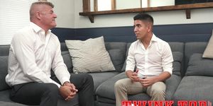 TwinkTop Milo Miles busts his nut inside insatiably horny DILF boss