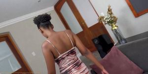 African Casting - Black Natural Boobs Bunny Got Her Juicy Ass Tapped