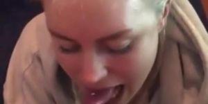 Blonde Slut Suck and Swallow