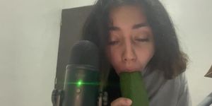 MeeraASMR - Sucking Cucumber with Soft Moan